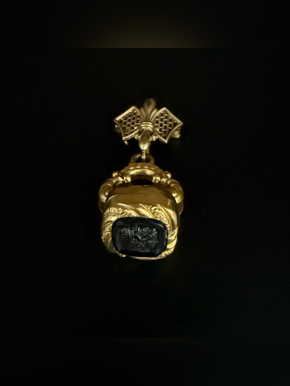 Rare opportunity to acquire Bates & Bacon watch fob & intaglio seal. Circa 1871.